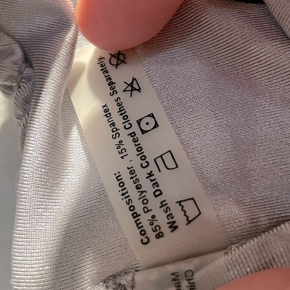 Zaful Cut-Out Grey Smocked Textured Bikini • Size 4 - Picture 8 of 9